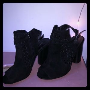 Black exposed heels